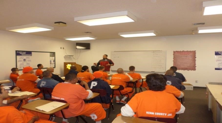 Inmates in a classroom environment