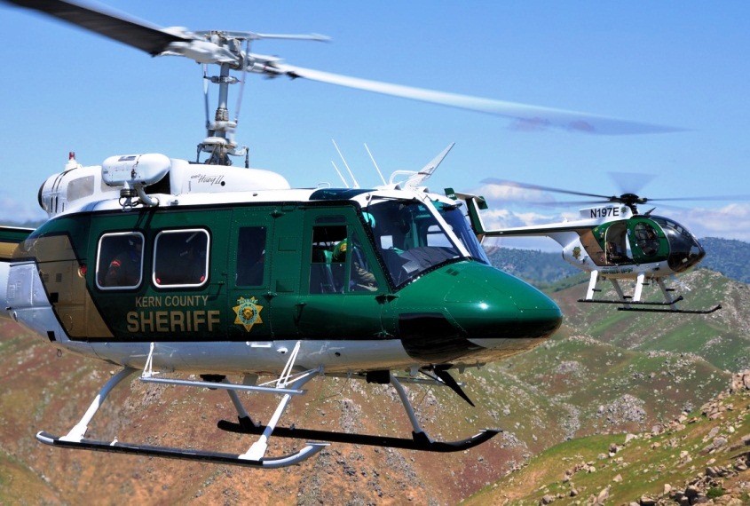 Kern County Sheriff's Helicopter Flying over Mountains