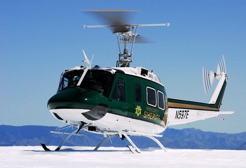 Kern County Sheriff's Helicopter Landing on Snowie Ground