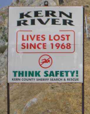 Kern River Lives Lost Since 1968 Sign