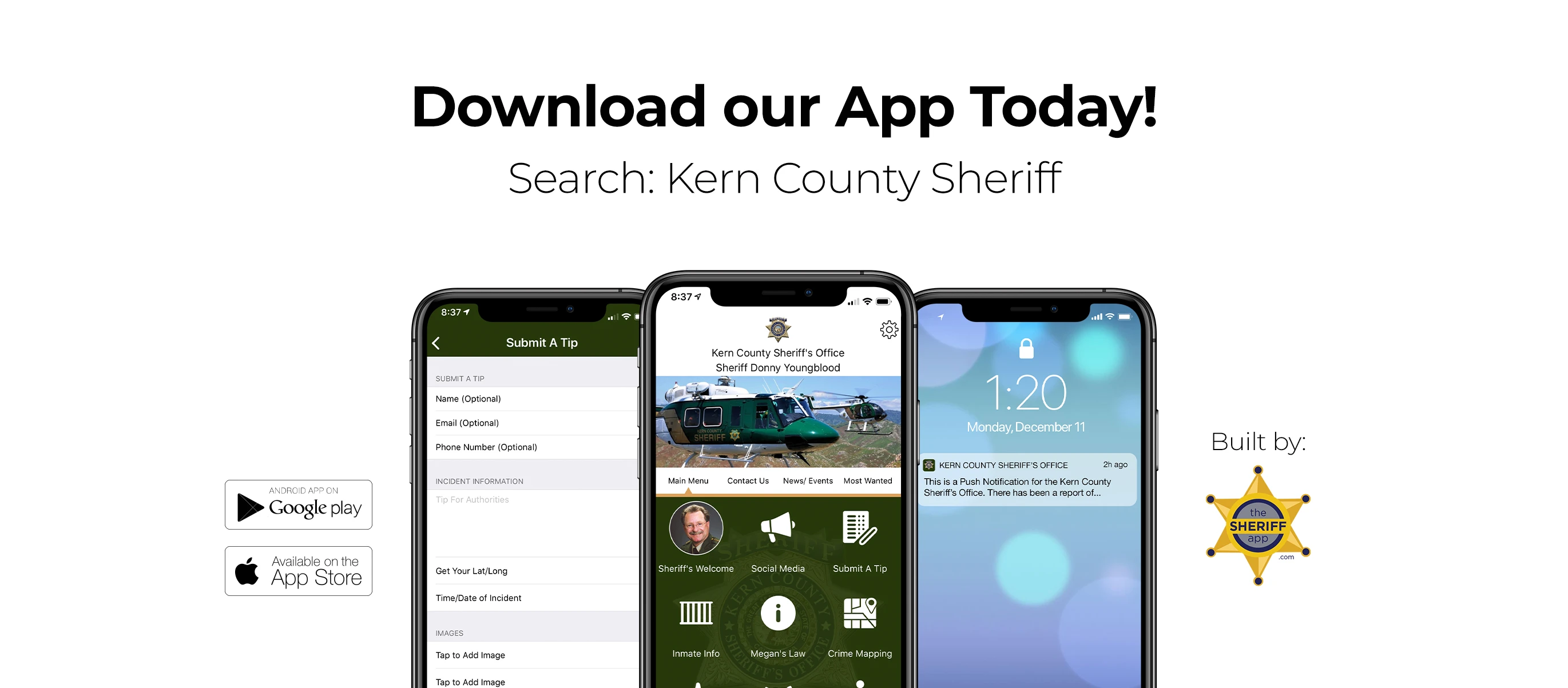 Kern County Sheriff's Mobile Application Photo