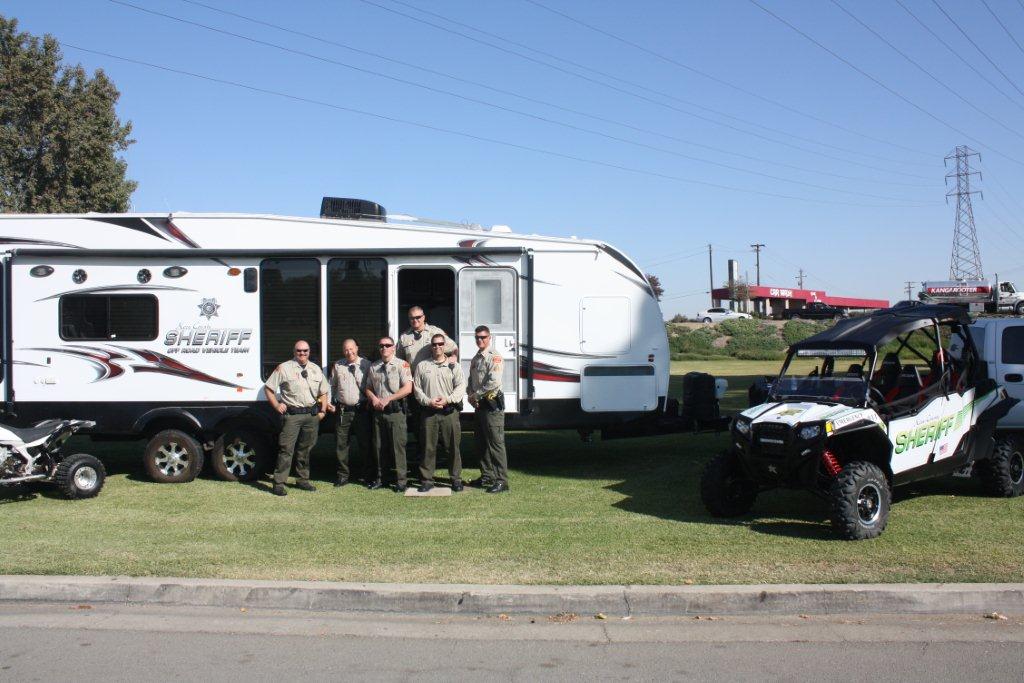 Deputies in front of Safety Trailer at the Park